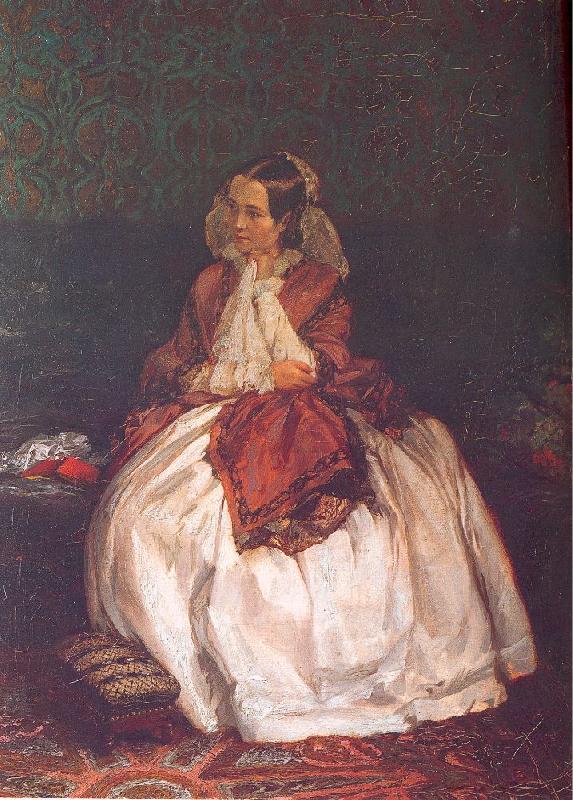 Adolph von Menzel Portrait of Frau Maercker Germany oil painting art